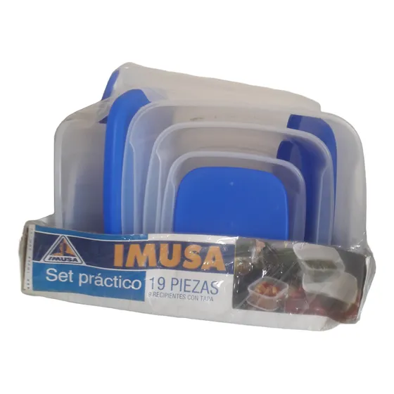 Recipientes De Plástico Imusa Cap. Hasta 7 Lts. 19 Pzas