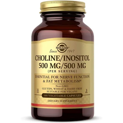 Choline 500 Mg Inositol 500 Mg Solgar 100 Capsulas Sabor Neutro
