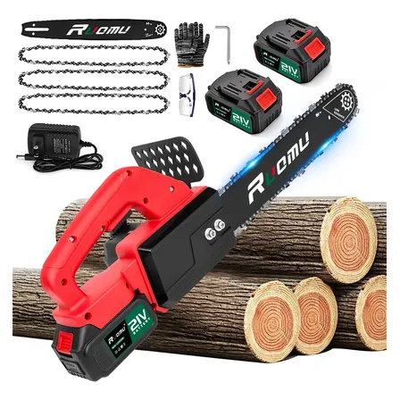 Motosserra Elétrica A Bateria 12 Pol Brushless 2 Baterias Vermelho E Preto 127/220v