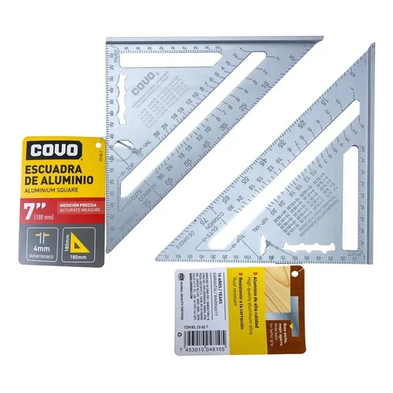 Escuadras Para Carpintero De Aluminio 7 Pulgadas