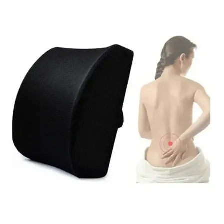 Almohada para silla de ruedas curva área lumbar auto oficina para espalda color negro