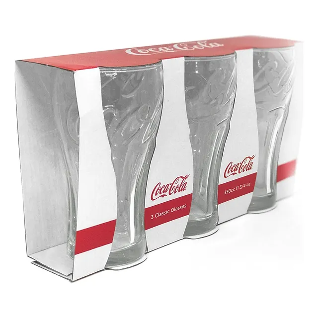 Vaso Vidrio Pasabahce Coca Cola Set X 3 Vintage Transparente