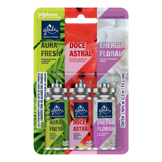 Kit Glade 3 Aromas Aura Fresh Doce Energia Edição Limitada