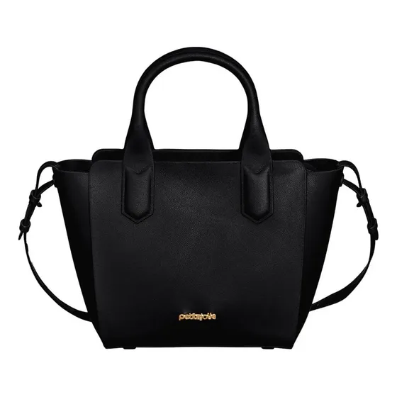 Bolsa Feminina Grande Petite Jolie Shape Bag Pj3939 Cor Preto Desenho Do Tecido Pvc