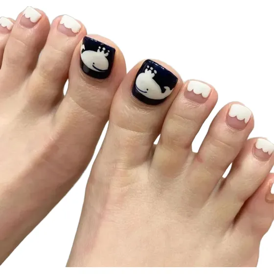 Uñas Press On Pies Set X 24 Uñas Postizas Art Nail 