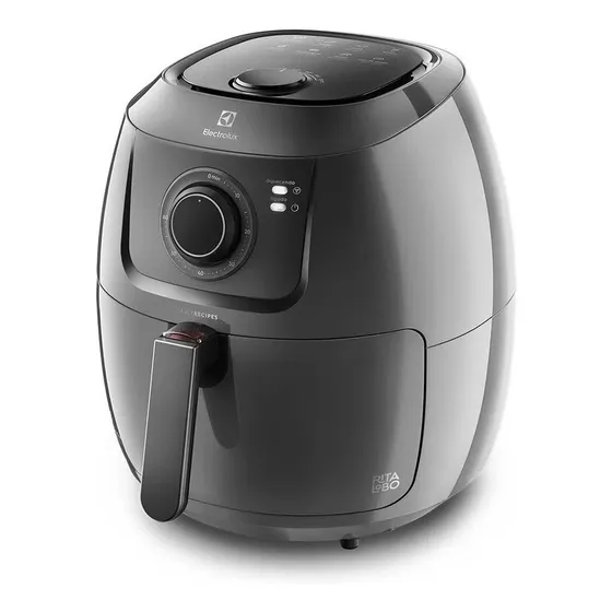 Air fryer Fritadeira Sem Óleo Elétrica Electrolux 6,5L Family Cesto Removível Com Timer 1700W de potência EAF50 Grafite Efficient Por Rita Lobo 127v