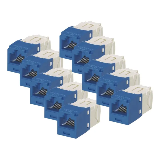 Conector Jack Rj45 Estilo Tg, Mini-com Cat 6,  Azul 10piezas