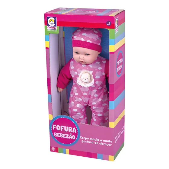 Boneca Grande Pink Fofura Bebezão Cotiplás