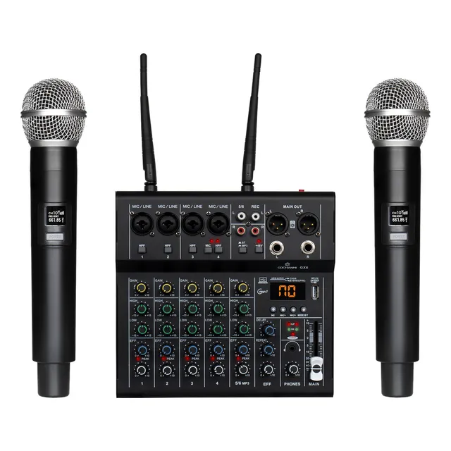 Mezcladora Gochanmi tyt-gx6-mx Gc Gx6 Multifuncional 6 Canales Con 2 Microfonos