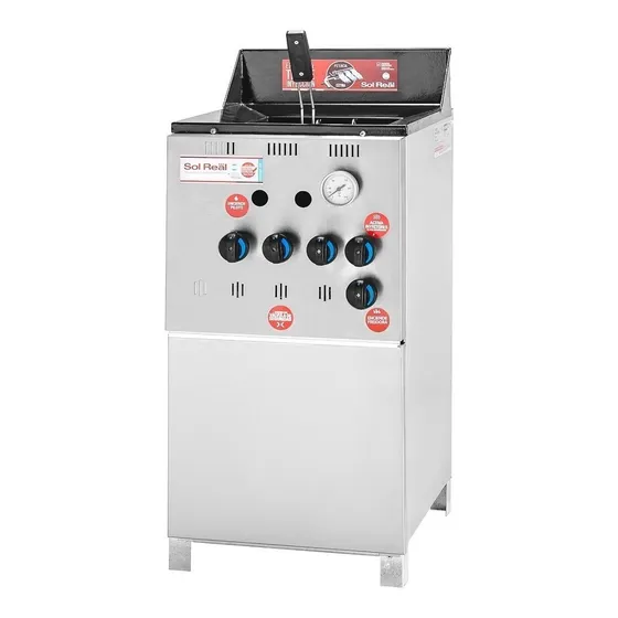 Freidora industrial a gas Sol Real Triple Inyección 044 18L plata