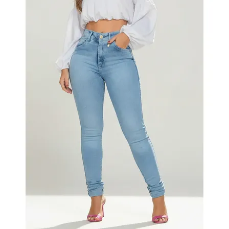 Calça Jeans Feminina Cós Alto Empina Bumbum Patria Brasil