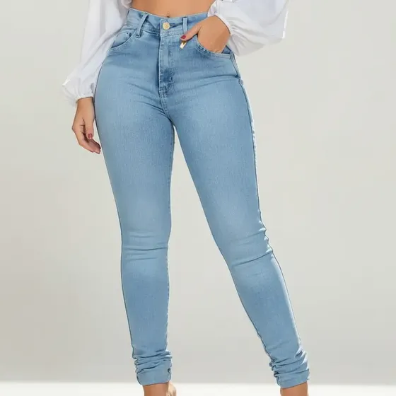 Calça Jeans Feminina Cós Alto Empina Bumbum Patria Brasil