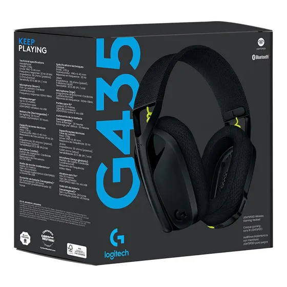 Audifono Gaming Logitech G435 Lightspeed Wireless Negro