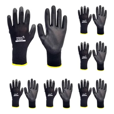 Kit C/ 10 Luva Mecânico Tátil Multitato Segurança Com Pu