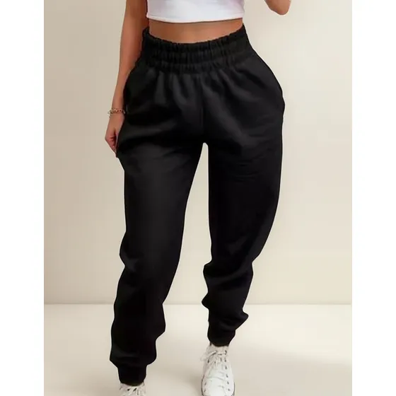 Calca Jogger Calça Moletom Feminino Flanelada Blogueira Fash