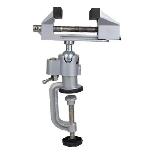 Mini Torno Morsa Articulada De Bancada Mesa Aço Giratório
