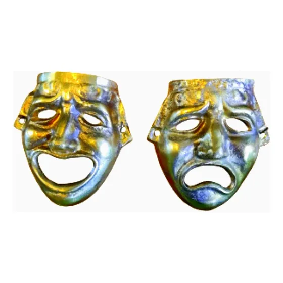 Mascaras De Teatro Alegria Tristeza Deco Actores 10 X 8 Cm