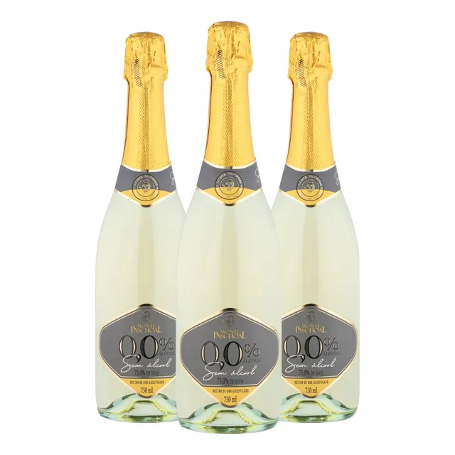 Kit 3 Espumantes Monte Paschoal Sem Álcool 0,0% C/ Nf