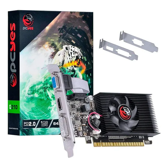 Placa De Vídeo Pcyes Geforce G210 Low Profile 1gb Ddr3 64bit