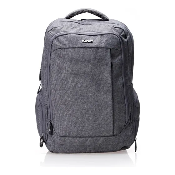 Mochila Masculina E Feminina Office Cinza Isiway Desenho do tecido Lisa