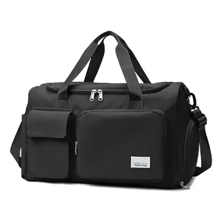 Bolsa De Viaje Plegable Ndksnh 37l Negra Con Compartimento Para Ropa Mojada Y Zapatos