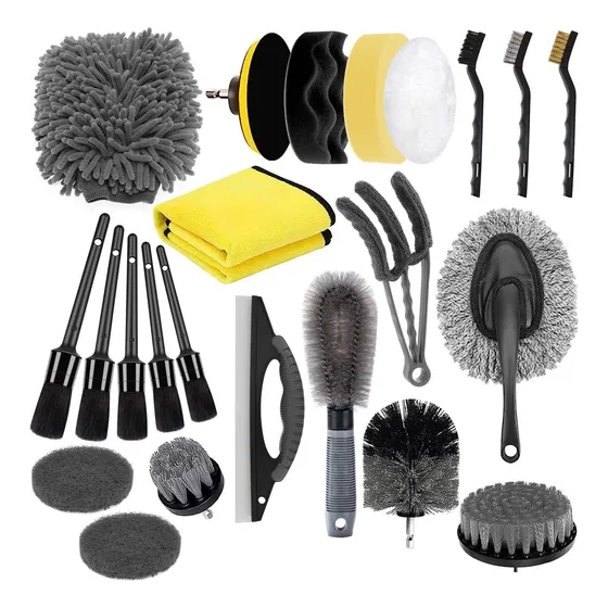 Kit De Limpieza De Coche Con Cepillo Eléctrico De 23 Piezas