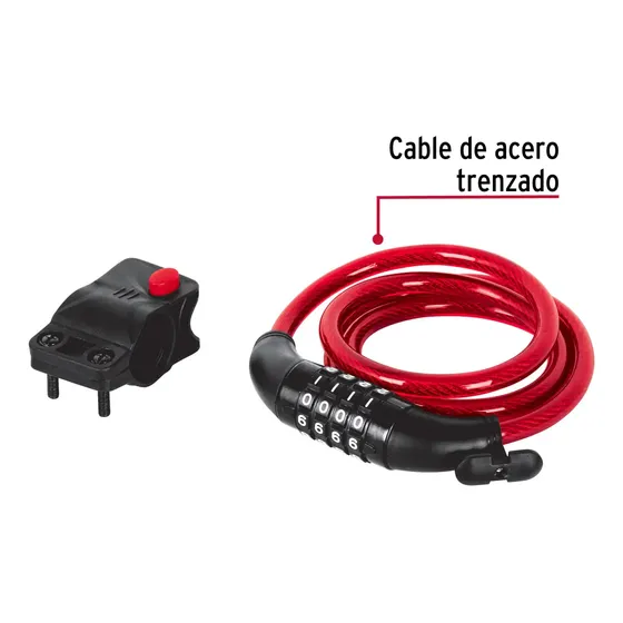Candado Cadena Para Bicicleta 10mm X 1.2 Mt De Combinación | Cuotas sin interés