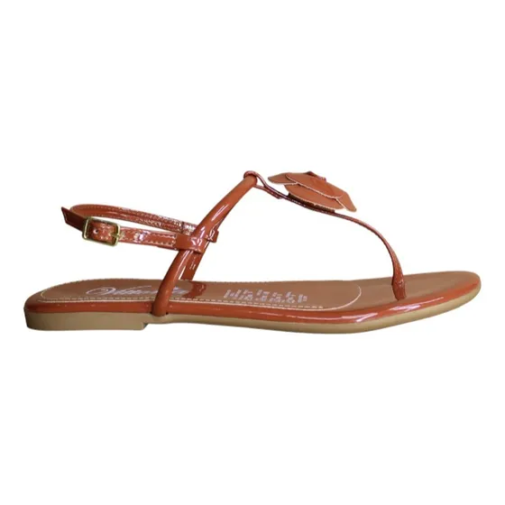 Sandalia T-strap Flor Metálica Vittoria