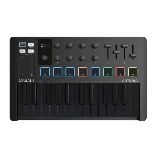 Controlador Midi Usb Arturia Minilab 3 Color Deep Black | Cuotas sin interés