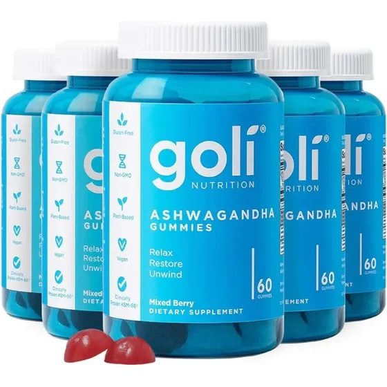 Gomita Goli De Ashwagandha Y Vitamina D, Ksm-66 60 Cápsulas
