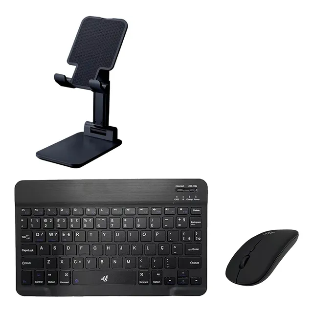Teclado E Mouse Bluetooth+suporte Para iPad 9ª G A2602 A2604
