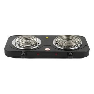 Fogão Cooktop Fogareiro Elétrico 2 Bocas Inox 110 E 220 Nza Preto