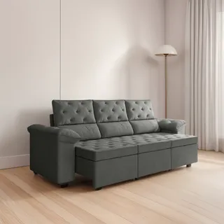 SofĂĄ RetrĂĄtil 2,10m 3 Lugares York Suede SofĂĄ RetrĂĄtil 2,10m 3 Lugares York Suede
