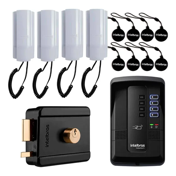 Kit Porteiro Intelbras 4 Interfones E Fechadura Fx500 Xid