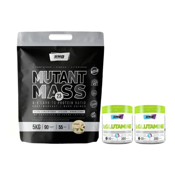 Mutant Mass 5 Kg + 2 Glutaminas X 300 Grs Star Nutrition