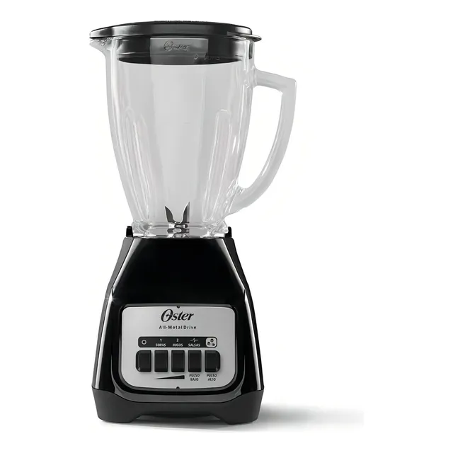 Oster Licuadora con Vaso de Vidrio Refractario Boroclass 2 Velocidades más Pulso Ideal para Recetas Frias y Calientes Negro BLSTKAG-BPB