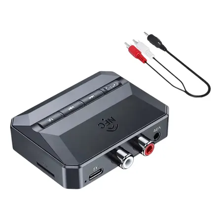 Adaptador Receptor Bluetooth 5.3 Nfc P2 Rca Usb P/ Cx Som Tv