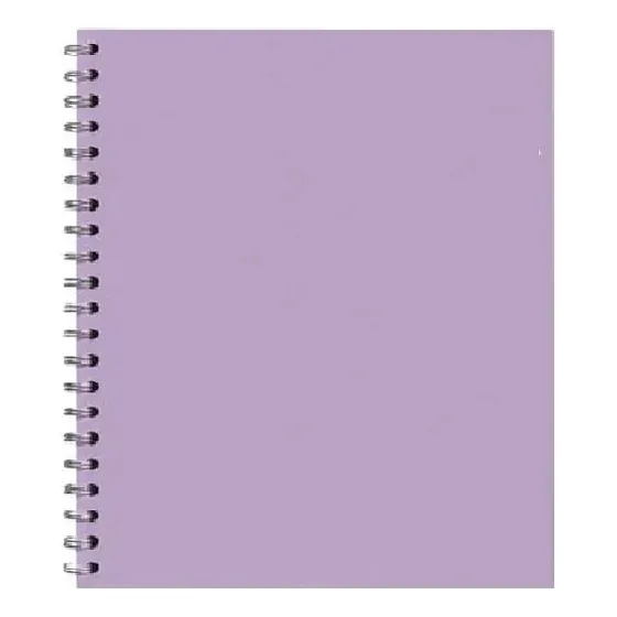 Cuaderno Espiral A4 100hjs Cuadros Economico Morado Pastel