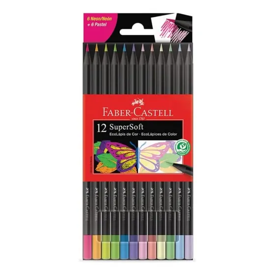 Colores Semiprofesional 6 Neón + 6 Pastel  Faber Castell