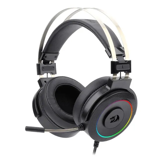 Auriculares gamer Redragon Chroma Lamia 2 H320WRGB black con luz LED