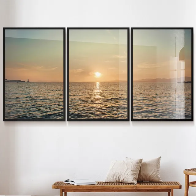 Quadro Sala Decorativo Filete Trio 60x90 Beira Do Rio