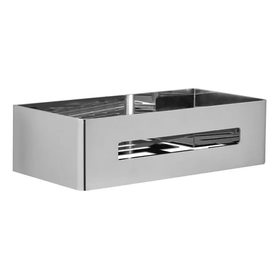 Organizador De Ducha Rectangular Peirano Color Cromo 21100 Acero Inoxidable 304 De 1.8 Mm Repisa Estante De Baño Multiuso