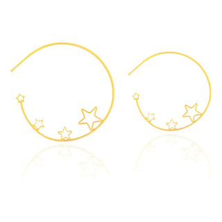 Brinco Re Store Argola Estrelas Folheado A Ouro 2257n Nn Brinco Re Store Argola Estrelas Folheado A Ouro 2257n Nn