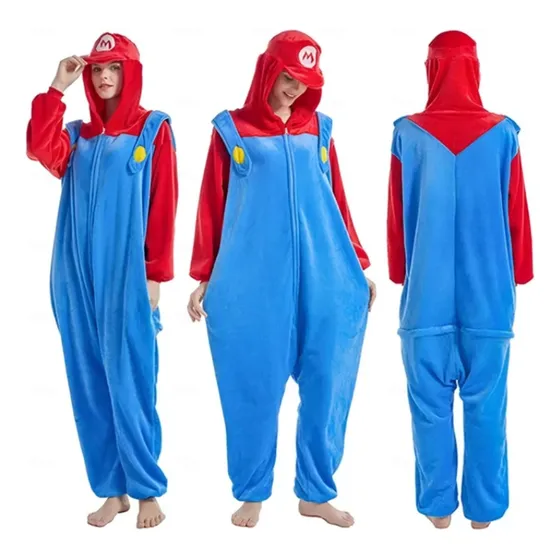 Pijama Entero Kigurumi Polar De Mario Bros Adultos