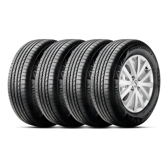Kit 4 Pneu Continental Aro 16 205/55r16 91v Fr Powercontact2