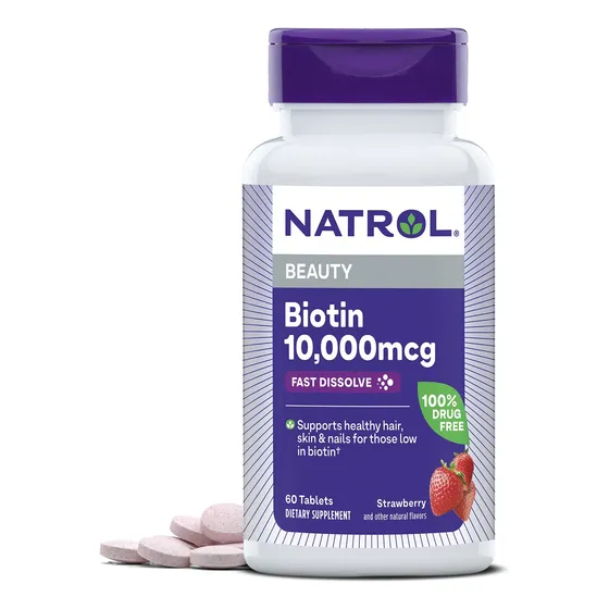 Suplemento Natrol Beauty Biotina De 10000 Mcg Para Cabello,