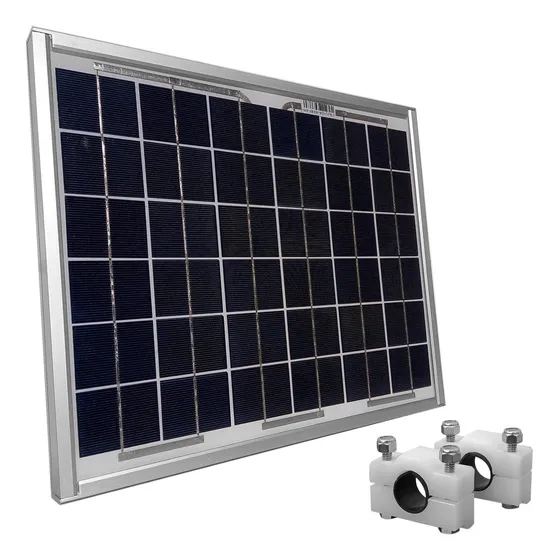 Panel Solar 12w + Soporte Solartec Para Baterías 12v Color Azul Acero Voltaje De Circuito Abierto 21.7v Voltaje Máximo Del Sistema 17.4v
