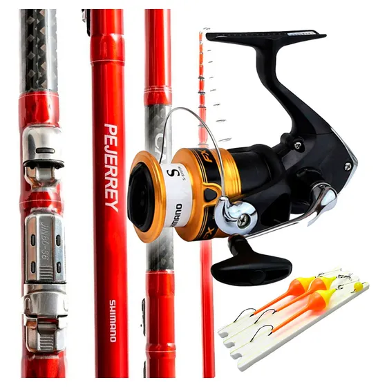 Combo Pesca Pejerrey Caña Telecopica Reel Frontal Accesorio