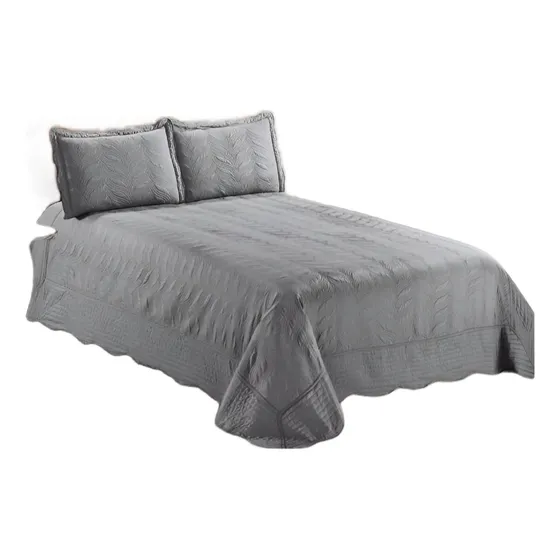 Cubrecama Amarelo Quilt Liso King Size + 2 Fundas
