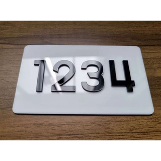 Placa De Acrilico Com 4 Números Para Porta De Apartamento Cor Branco Placa De Acrilico Com 4 Números Para Porta De Apartamento Cor Branco